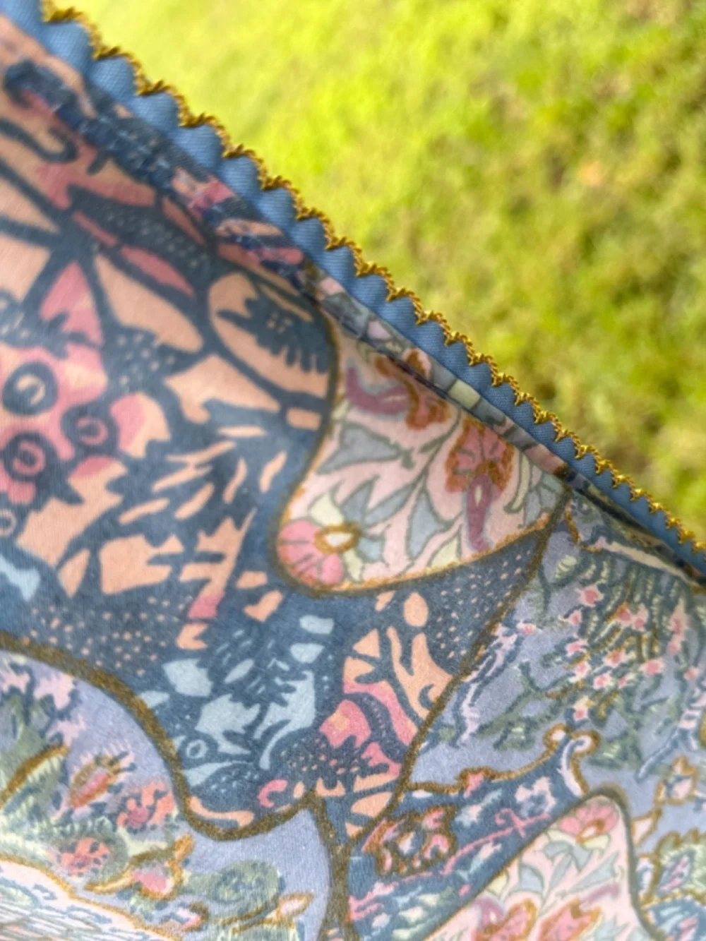 Vintage Blue Pink Paisley Twin Bed Duvet Cover and Flawed Fitted Sheet 2 pc USA